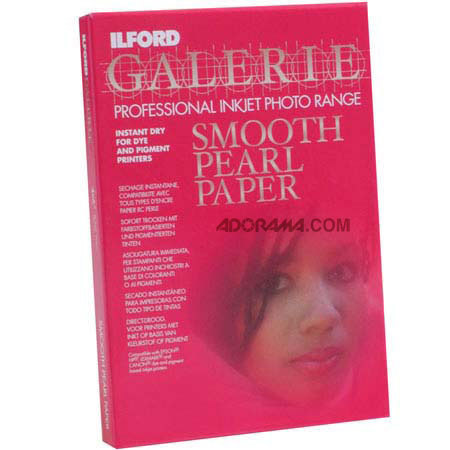 Ilford Galerie Smooth Pearl Resin Coated Inkjet Paper, 11 mil., 8.5" x 11", 100 Sheets image
