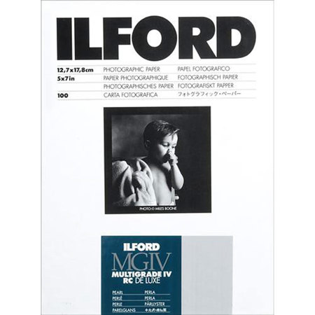 Ilford Multigrade IV RC Deluxe Resin Coated VC Variable Contrast Black &amp; White Enlarging Paper - 5x7" - 100 Sheets - Pearl Surface image
