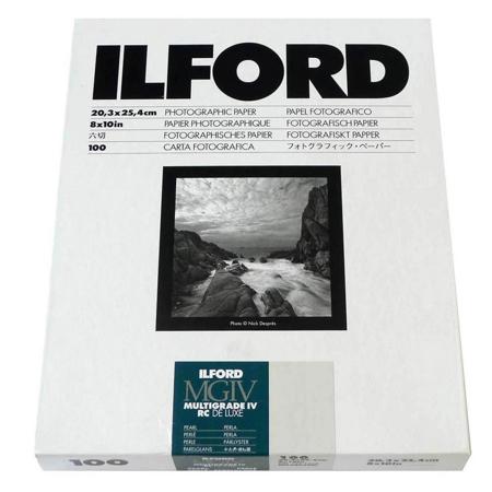 Ilford Multigrade IV RC Deluxe Resin Coated VC Variable Contrast Black &amp; White Enlarging Paper - 8x10" - 100 Sheets - Pearl Surface image