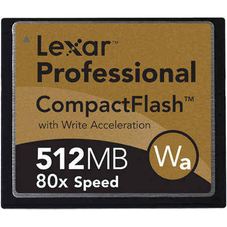 Lexar 512mb, 80x Professional High Speed Series, Compact Flash Memory Card with Write Acceleration (WA). image