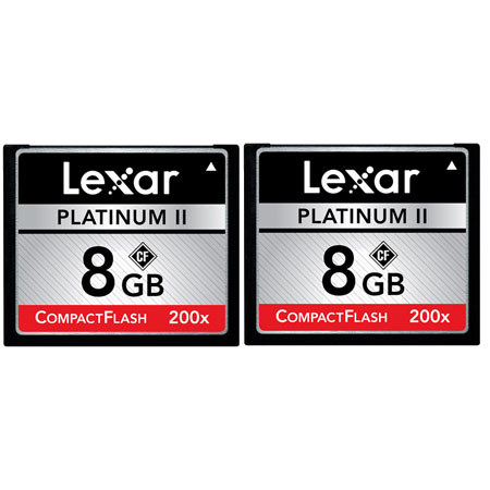 Lexar 8GB, 200x Platinum II High Speed Series, Compact Flash Memory Card - Pack of 2 Cards image