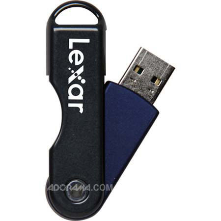 Lexar JumpDrive TwistTurn 8 GB Portable USB Data Storage Device, Rotating Jacket, Capless Design - Blue image