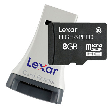 Lexar 8GB High-Speed microSDHC Secure Digital Memory Card with Card Reader