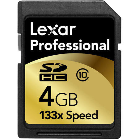 Lexar 4 GB, 133x High Speed Series, Professional Secure Digital High Capacity (SDHC) Memory Card image
