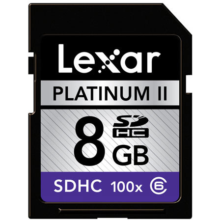 Lexar 8GB 100x Platinum II Series, Secure Digital High Capacity (SDHC) Memory Card image