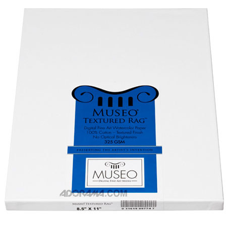 Museo Textured Rag, Fine Art Matte Watercolor Inkjet Paper, 325gsm, 8.5" x 11", 25 Sheets. image