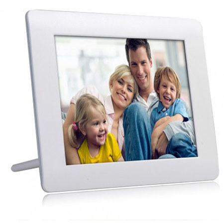 Impecca DFM 843 8" Digital Photo Frame, 800x600 Resolution, USB 2.0, White