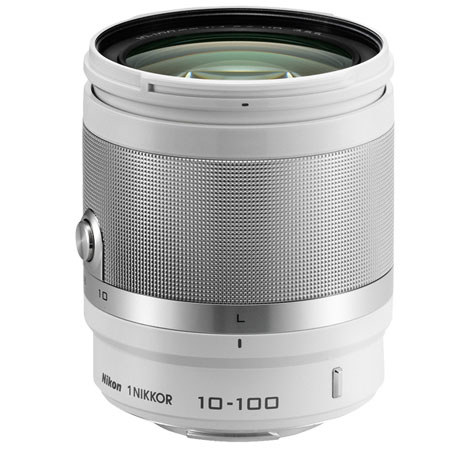 Nikon 1 10-100mm f/4.0-5.6 VR Lens for Mirrorless Camera, White, USA Warranty