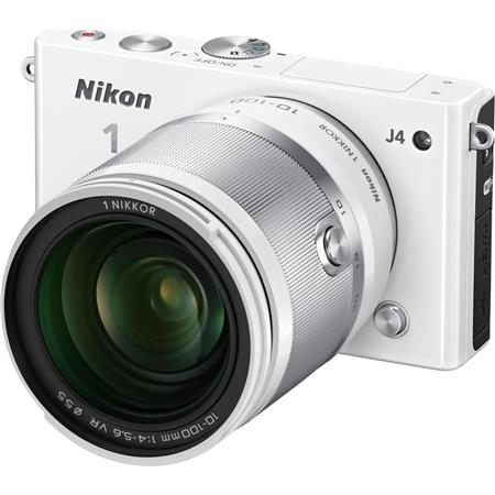 Nikon 1 J4 Mirrorless Digital Camera 2 Lens Kit with 10-30mm & 30-110mm Lenses, White