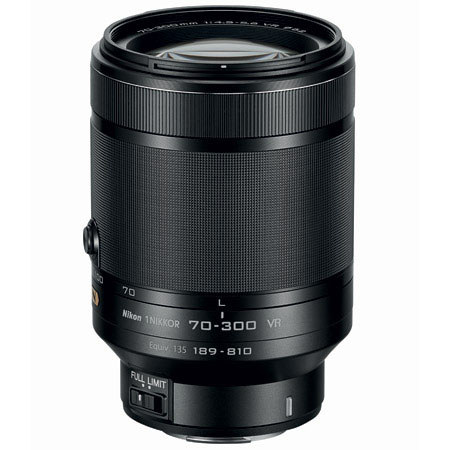 Nikon 1 VR 70-300mm f/4.5-5.6 Lens for Mirrorless Camera System - Black - U.S.A. Warranty (Black)