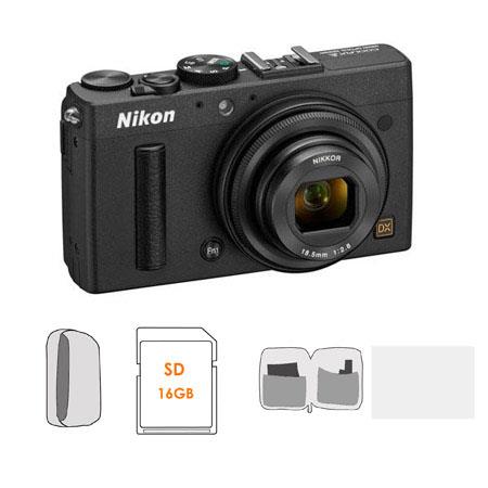 Nikon Coolpix A Digital Camera, 16.2 Megapixel - Bundle With LowePro Camera Pouch, Lexar 16GB PLat. II SD/SDHC Card, Cleaning Kit, Screen Protecrtor