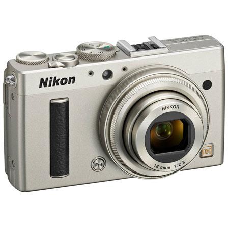 Nikon Coolpix A Digital Camera, 16.2 Megapixel, DX Format CMOS, 18.5mm Wide Angle Lens, Full HD 1080p Video, Silver