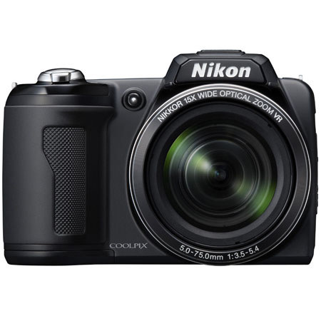 Nikon Coolpix L110 Digital Camera with 12.1 Megapixel, 15x Optical Zoom, 4x Digital Zoom, 3" LCD Display, Matte Black image