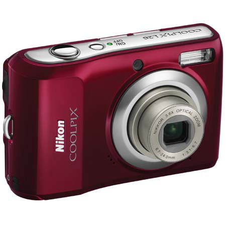 Nikon Coolpix L20 Digital Camera with 10.0 Megapixel, 3.6x Optical Zoom, 4x Digital Zoom, 3" LCD Display, Deep Red image