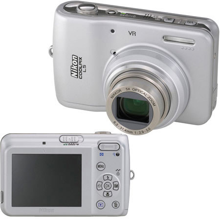Nikon Coolpix L5 Slim Point and Shoot Digital Camera, 7.2 Megapixel, 5x Optical, 4x Digital Zoom, 2.5&quot; LCD Screen image