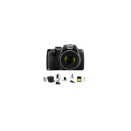 Nikon Coolpix P530 Digital Camera, 16.1MP, - Bundle With LowePro Rezo TLZ-10 Holster Case, 32GB Class 10 SDHC Card, New Leaf 3 Year (Drops & Spills) Warranty, Spare Battery, Cleaning kit, Table Toop Tripod, SD Card Reader, Sunpack Flexpod Pro Gripper