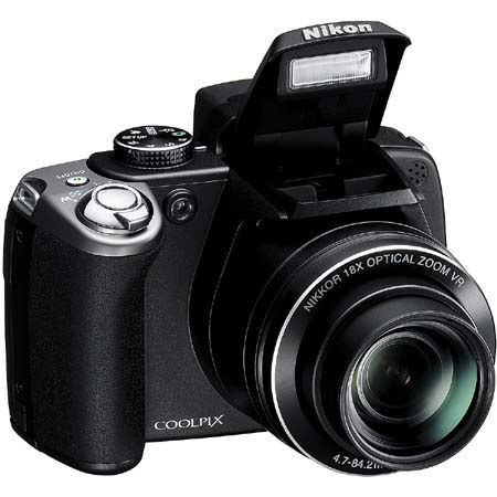 Nikon Coolpix P80 Digital Camera, 10.1 Megapixel, 18x Optical, 4x Digital Zoom, 2.7" LCD Display, Black image
