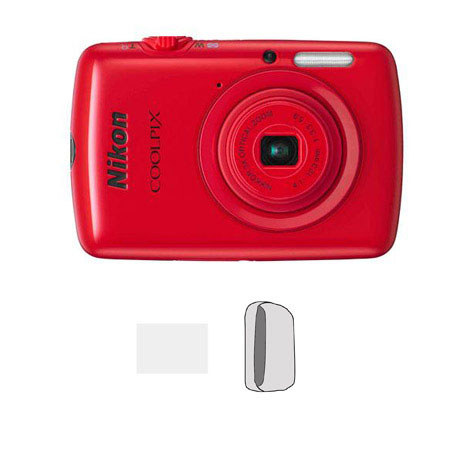 Nikon Coolpix S01 10.1 Megapixel Digital Camera Red, Bundle - with Camera Case & Digital Camera Pro LCD Screen Protector Kit