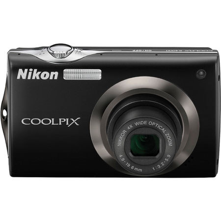 Nikon Coolpix S4000 Digital Camera with 12.0 Megapixel, 4x Wideangle Optical Zoom, 3" Bright Touch Panel HVGA, 4-Way VR Image Stabilization, Black image
