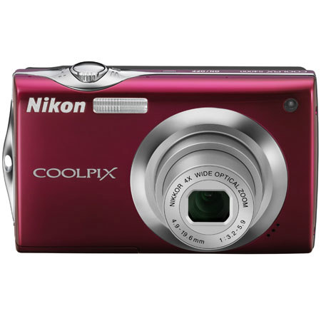 Nikon Coolpix S4000 Digital Camera with 12.0 Megapixel, 4x Wideangle Optical Zoom, 3" Bright Touch Panel HVGA, 4-Way VR Image Stabilization, Red image