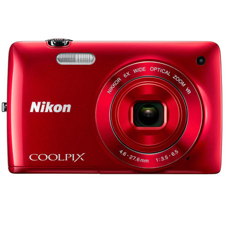 Nikon Coolpix S4300 16 Megapixels Digital Camera with 6x Wide Angle Optical Zoom, 3" LCD Display, HD (720p) Movies, Red