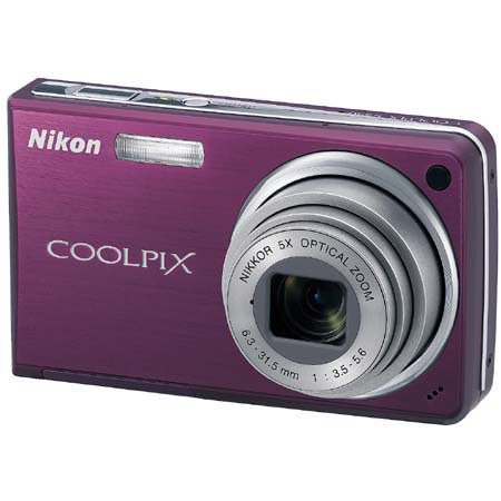 Nikon Coolpix S550 Digital Camera, 10.0 Megapixel, 5x Optical Zoom, 4x Digital Zoom, 2.5" LCD Display, Plum image