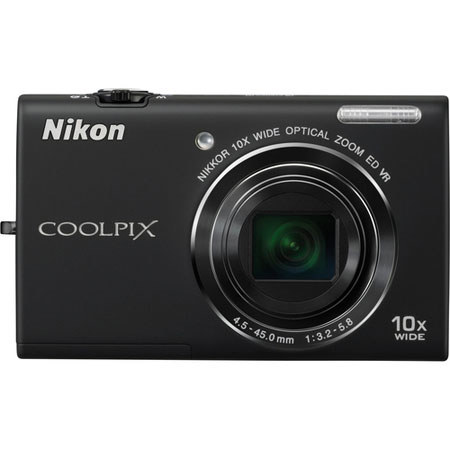 Nikon Coolpix S6200 Digital Camera with 16 Megapixels, 10x Wide Angle Optical Zoom, HD (720p) Movies, VR Image Stabilization, Black