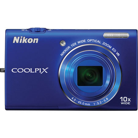 Nikon Coolpix S6200 Digital Camera with 16 Megapixels, 10x Wide Angle Optical Zoom, HD (720p) Movies, VR Image Stabilization, Blue