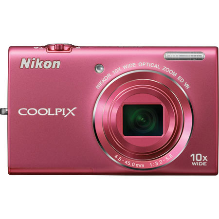 Nikon Coolpix S6200 Digital Camera with 16 Megapixels, 10x Wide Angle Optical Zoom, HD (720p) Movies, VR Image Stabilization, Pink
