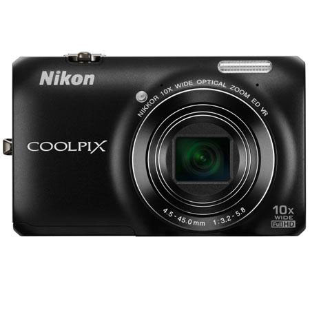 Nikon Coolpix S6300 16 Megapixel Digital Camera - Black - Refurbished by Nikon U.S.A.