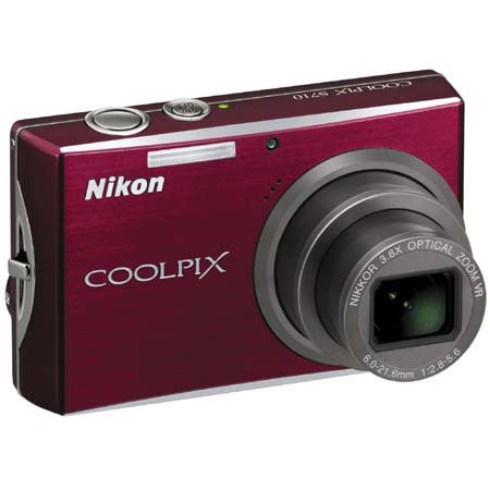 Nikon Coolpix S710 Digital Camera, 15 Megapixel, 3.6x Optical, 4x Digital Zoom, 3.0" LCD Display, Deep Red image