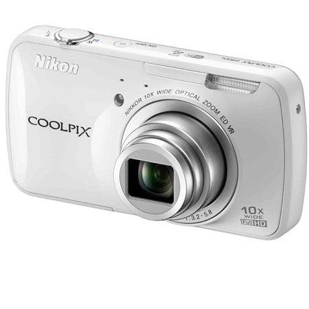 Nikon Coolpix S800c Digital Camera with 16 Megapixel, Capabilities of an Android Smart Device, 10x Optical Lens, Easy to Setup Wi-Fi Connectivity, White