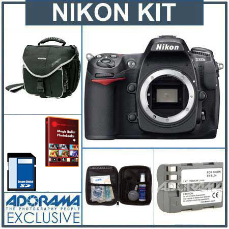 Nikon D300S 12.3 Megapixels SLR Digital Camera Body Kit, - Refurbished - by Nikon U.S.A. with 8GB SD Memory Card, Spare EN- EL3e Lithium-Ion Battery, Slinger Camera Bag,Professional Lens Cleaning Kit image