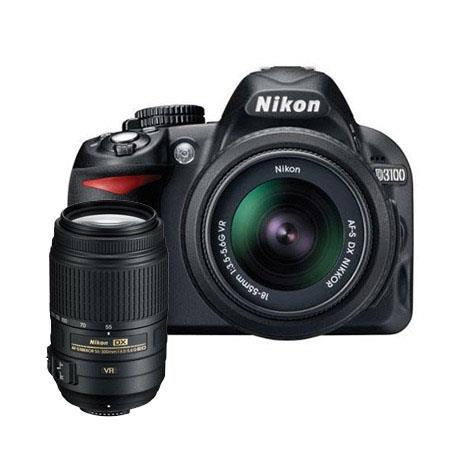 Nikon D3100 Digital SLR Camera with 18-55mm NIKKOR VR Lens, &amp; Nikon 55 - 300mm f/4.5-5.6G ED AF-S DX VR II Zoom Lens, U.S.A. Warranty