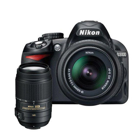 Nikon D3100 Digital SLR Camera with 18-55mm NIKKOR VR Lens, &amp; Nikon 55 - 300mm f/4.5-5.6G ED AF-S DX VR II Zoom Lens, U.S.A. Warranty