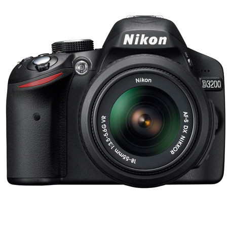 Nikon D3200 24.2 Megapixel Digital SLR Camera with 18-55mm NIKKOR VR Lens, Wi-Fi Connectivity, ISO 100 to 6400 - Black