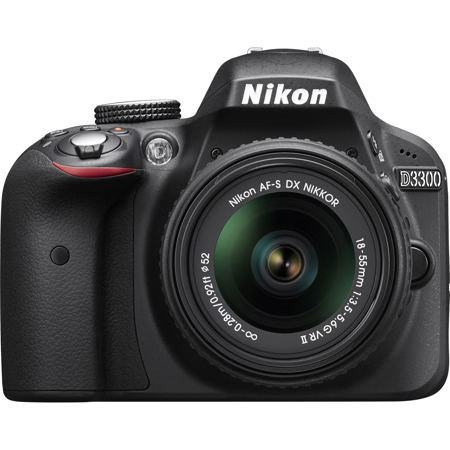 Nikon D3300 24.1 Megapixel DX-Format Digital SLR Camera Body with 18-55mm f/3.5-5.6G VR II Lens - Black