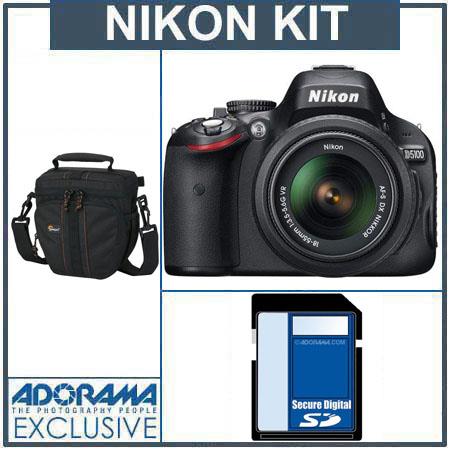 Nikon D5100 DX-Format Digital SLR Camera Kit with 18mm - 55mm f/3.5-5.6G AF-S DX (VR) Lens - Bundle - with 32GB SDHC Memory Card, Camera Bag