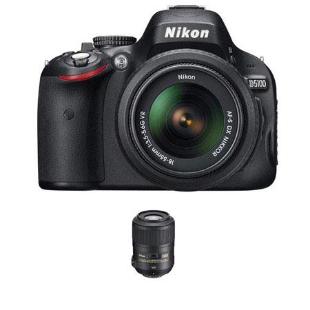 Nikon D5100 Digital SLR Camera with 18-55mm NIKKOR VR Lens, &amp; Nikon 85mm f/3.5G AF-S DX Micro ED (VR-II) Lens - U.S.A. Warranty