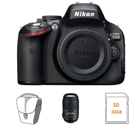 Nikon D5100 Digital SLR Camera with Nikon 55 - 300mm f/4.5-5.6G ED AF-S DX VR II Zoom Lens, U.S.A. Warranty