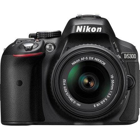 Nikon D5300 24.1MP DX-Format Digital SLR Camera with AF-S DX NIKKOR 18-55mm f/3.5-5.6G VR II Lens, Black