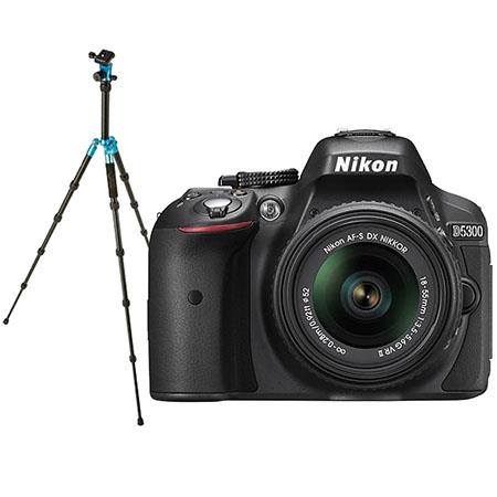 Nikon D5300 DX-Format DSLR Camera with AF-S DX NIKKOR 18-55mm f/3.5-5.6G VR II Lens, Black - Special Promotional Bundle