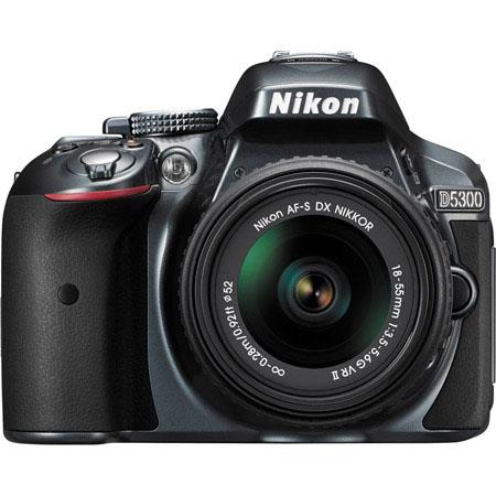 Nikon D5300 24.1MP DX-Format Digital SLR Camera with AF-S DX NIKKOR 18-55mm f/3.5-5.6G VR II Lens, Grey