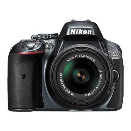 Nikon D5300 DX-Format DSLR Camera with AF-S DX NIKKOR 18-55mm f/3.5-5.6G VR II Lens, Grey - Special Promotional Bundle