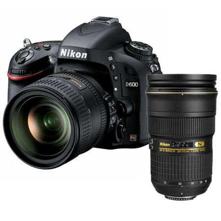 Nikon D600 Digital SLR Camera Kit with Nikon 24-85mm f/3.5-4.5G ED AF-S VR USA - Bundle - with Nikon 24-70mm f/2.8G ED-IF AF-S Nikkor Lens USA