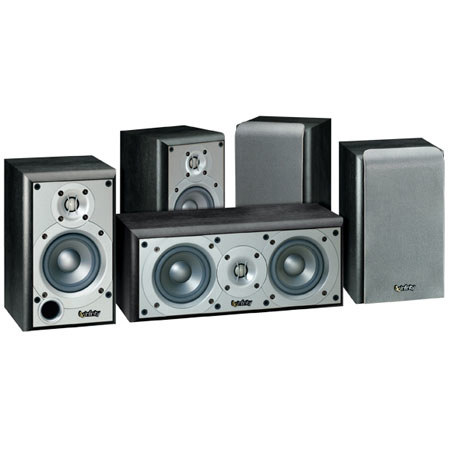 Infinity Primus Theater Pack II Speaker System with Four 2-Way 4" Satellite Speakers, 2-Way Dual 4" Center-Channel Speaker, Black