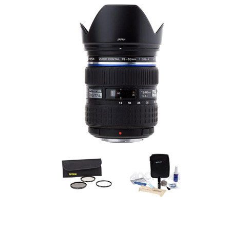 Olympus Zuiko 12-60mm f/2.8-4 Digital ED SWD Lens Kit, with Tiffen 72mm Wide Angle Filter Kit, Adorama Digital Camera & Lens Cleaning Kit,