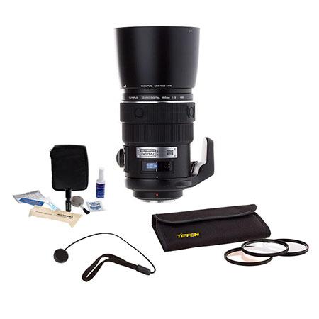 Olympus Zuiko 150mm F/2 E-ED Digital Telephoto Lens for E Series DSLRs - (Four Thirds System) - Bundle - with Tiffen 82mm Photo Essentials Filter Kit, Lens Cap Leash, Professional Lens Cleaning Kit
