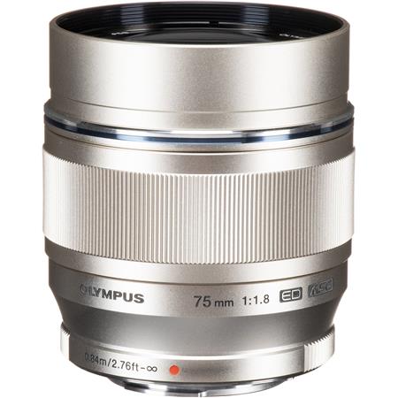 Olympus M. Zuiko Digital 75mm f/1.8 Lens, Silver - for Micro Four Thirds System