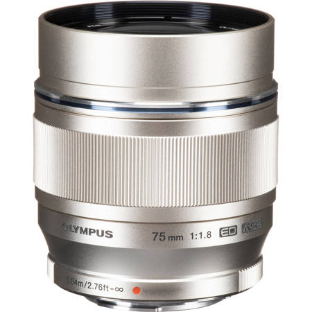 Olympus M. Zuiko Digital 75mm f/1.8 Lens, Silver - for Micro Four Thirds System